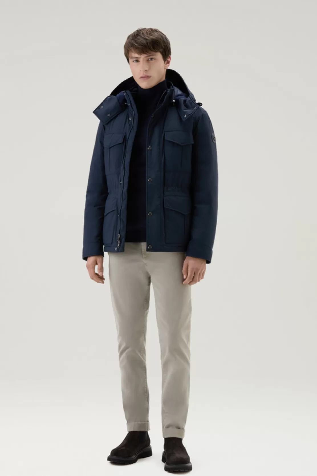 Woolrich Aleutian Feldjacke Aus Taslan-Nylon Mit Abnehmbarer Kapuze Melton Blue Flash Sale