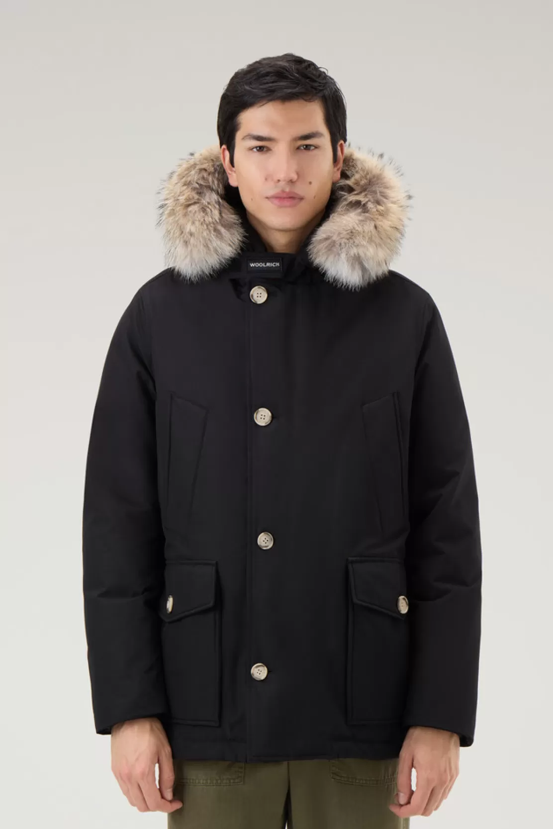 Woolrich Arctic Anorak Aus Ramar Cloth Mit Abnehmbarem Pelz Black Online