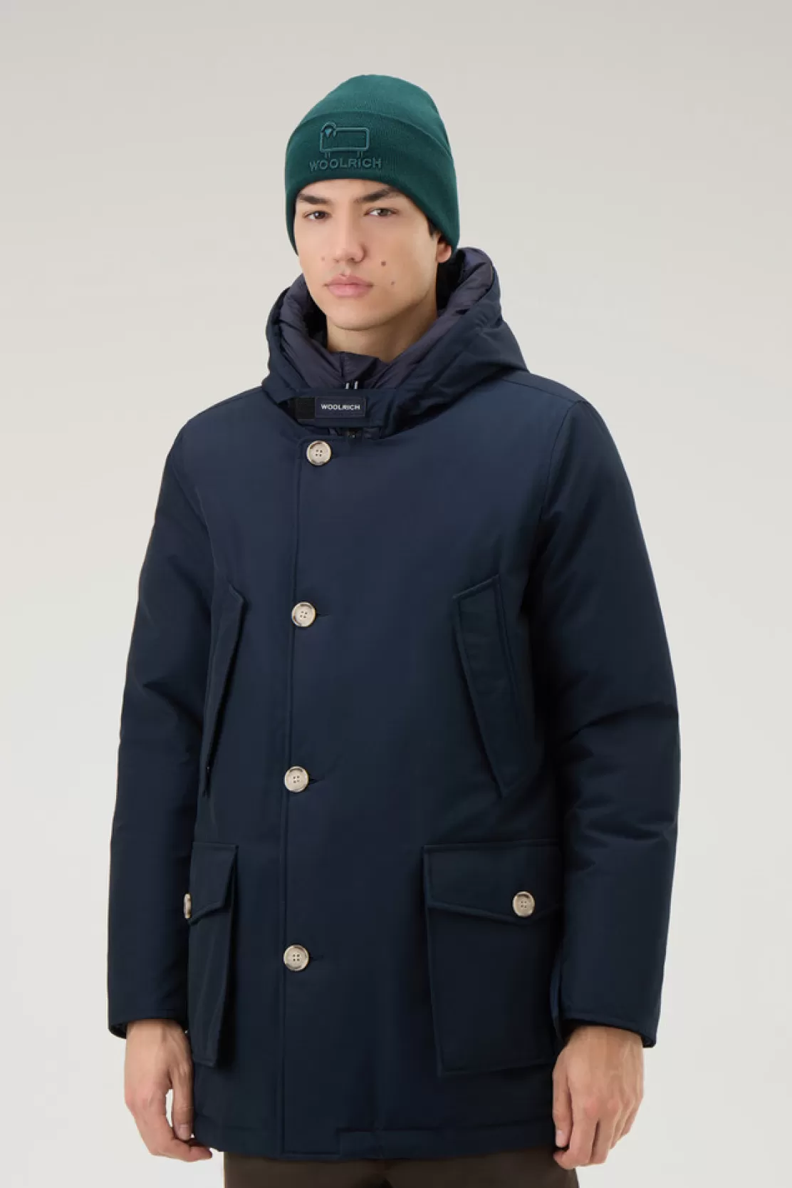 Woolrich Arctic Parka Aus Ramar Cloth Melton Blue Shop