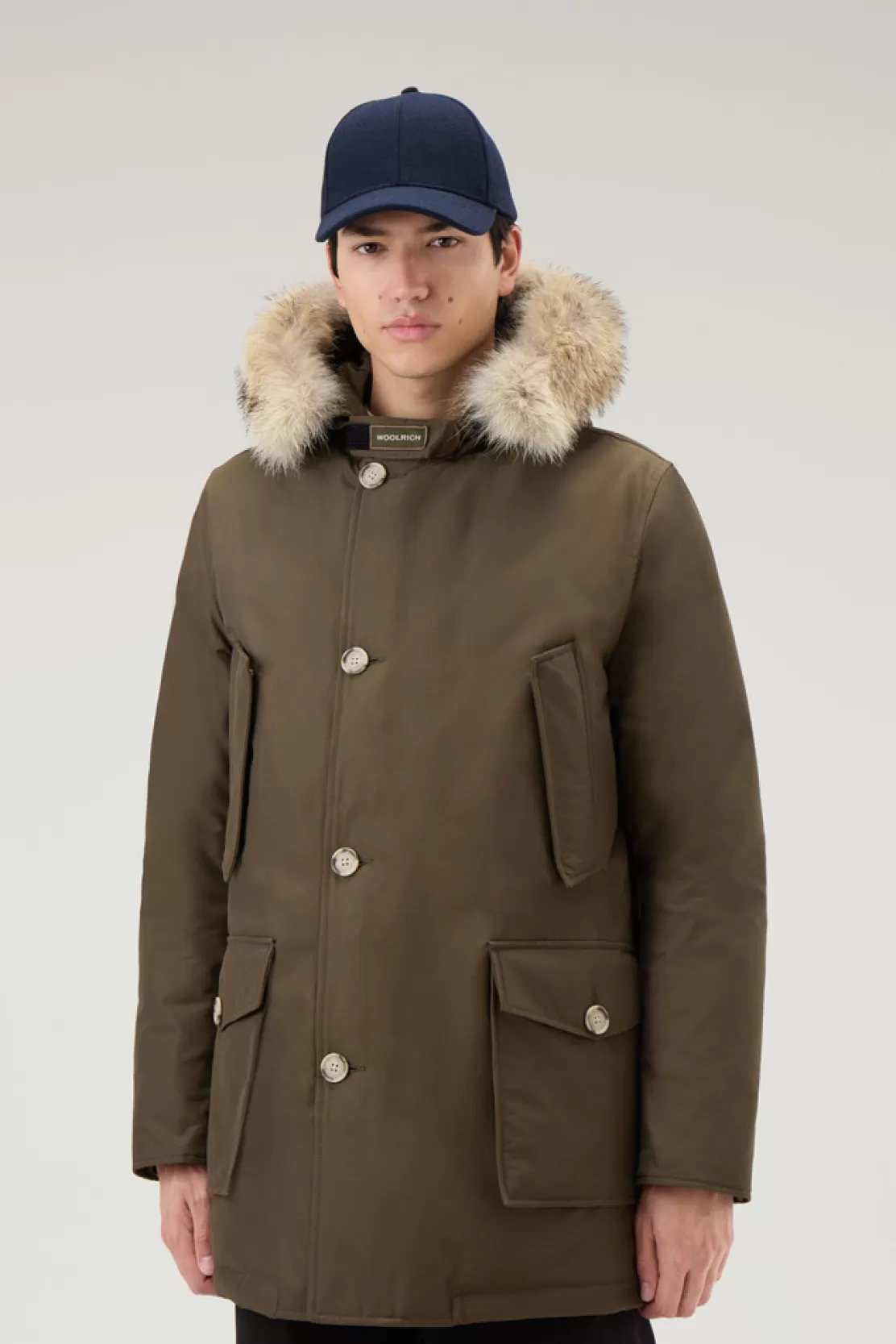 Woolrich Arctic Parka Aus Ramar Cloth Mit Abnehmbarem Pelzbesatz Dark Green Shop