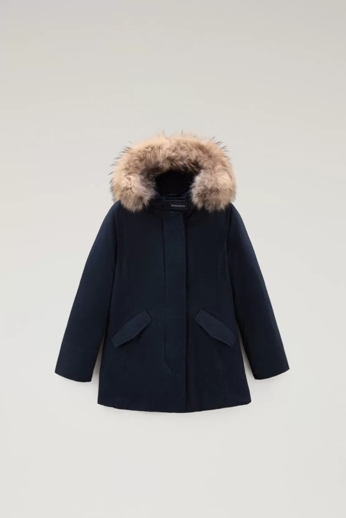 Woolrich Arctic Parka Mit Abnehmbarem Pelzbesatz Für Mädchen Melton Blue Outlet