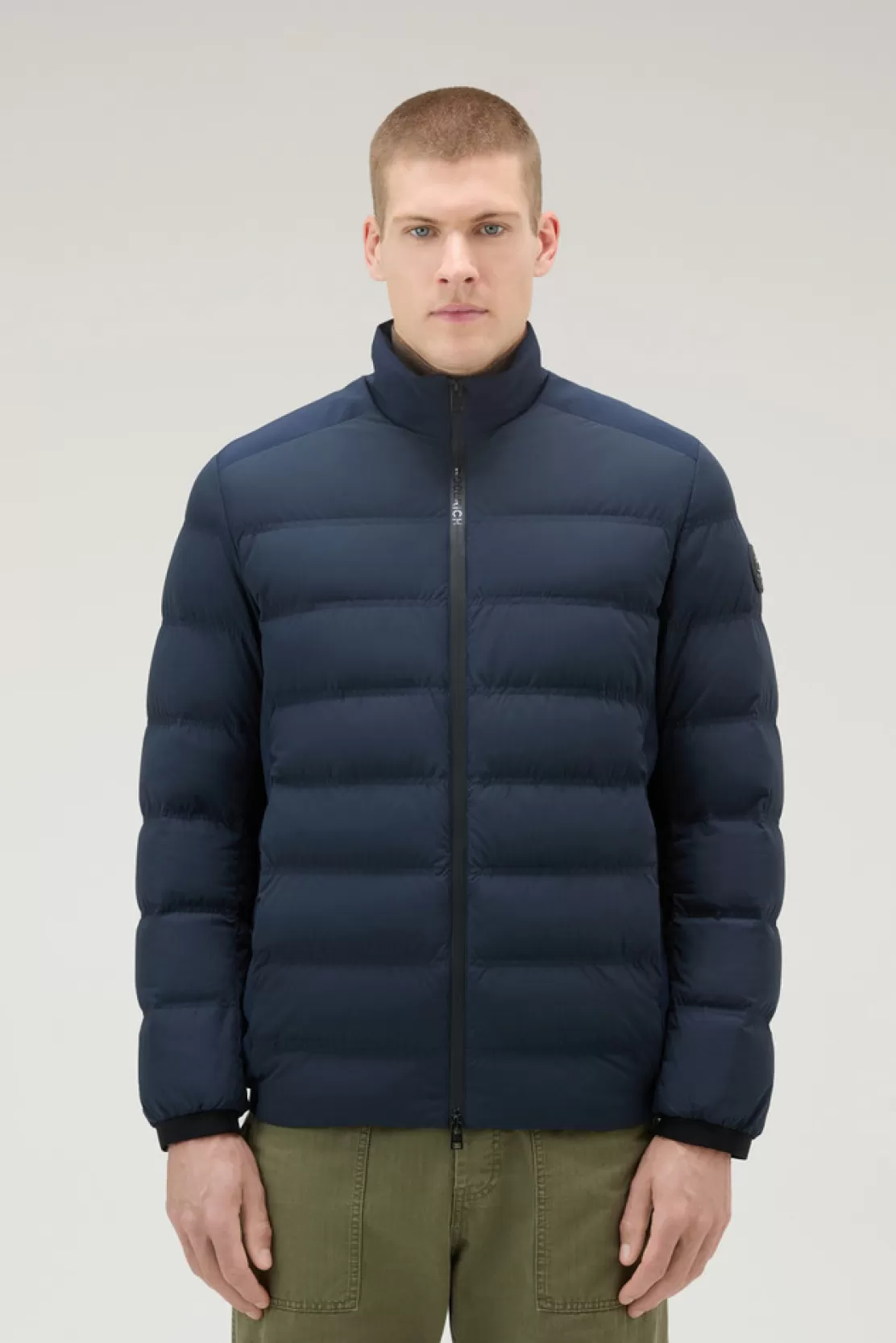 Woolrich Bering Daunenjacke Aus Stretch-Nylon Melton Blue Outlet