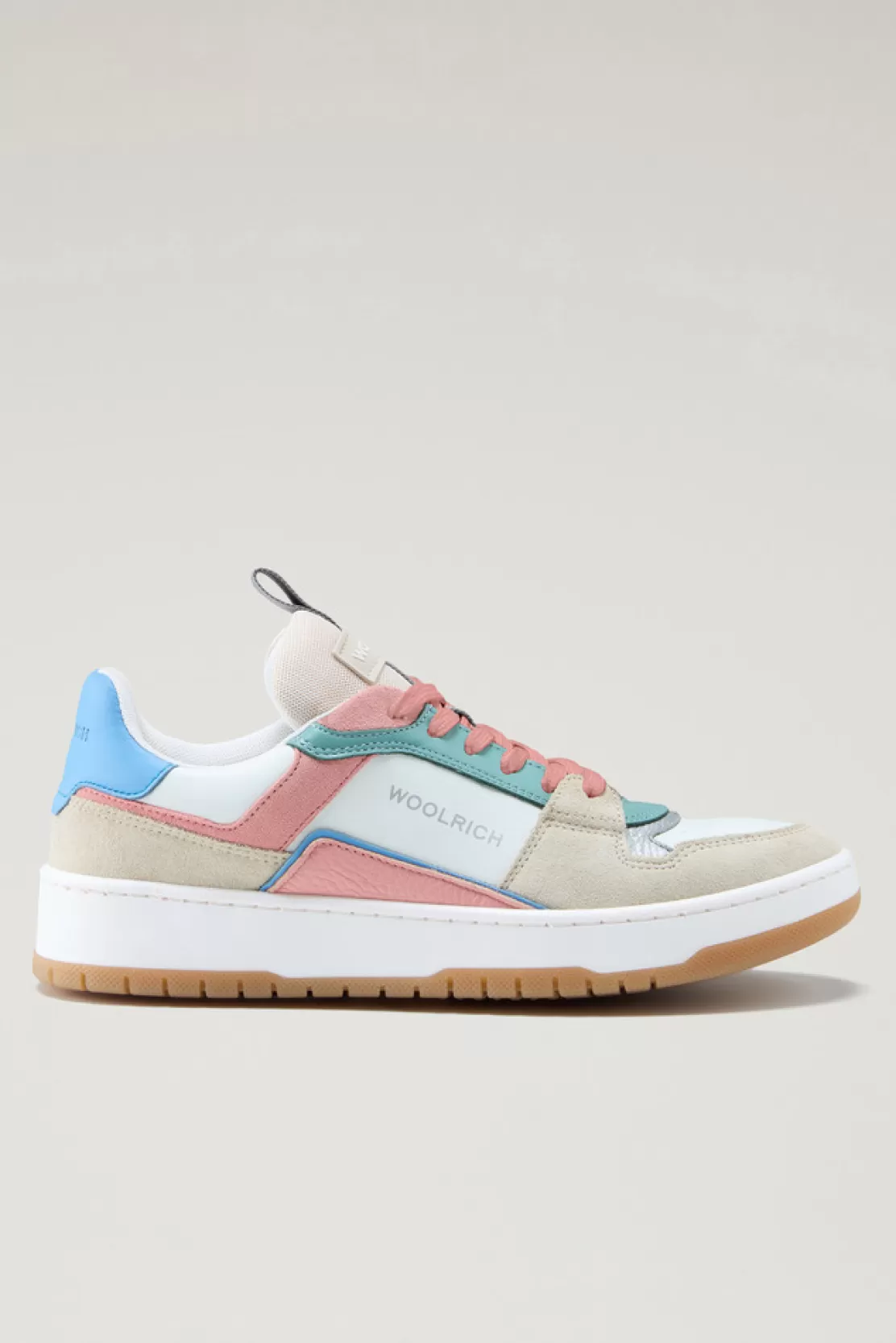 Woolrich Classic Basket Sneaker Aus Mehrfarbigem Veloursleder Beige Multicolor Discount