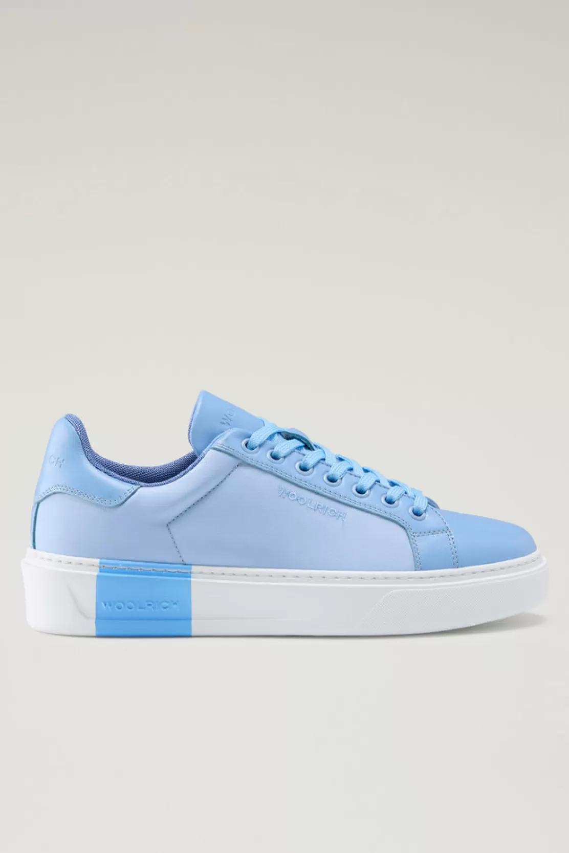 Woolrich Classic Court Sneaker Aus Technischem Gewebe Mit Lederdetails Sky Blue Outlet