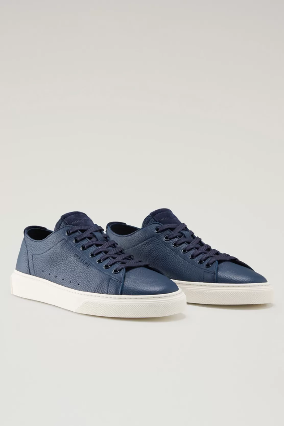 Woolrich Cloud Court Sneakers Aus Gewalktem Leder Blue Fashion