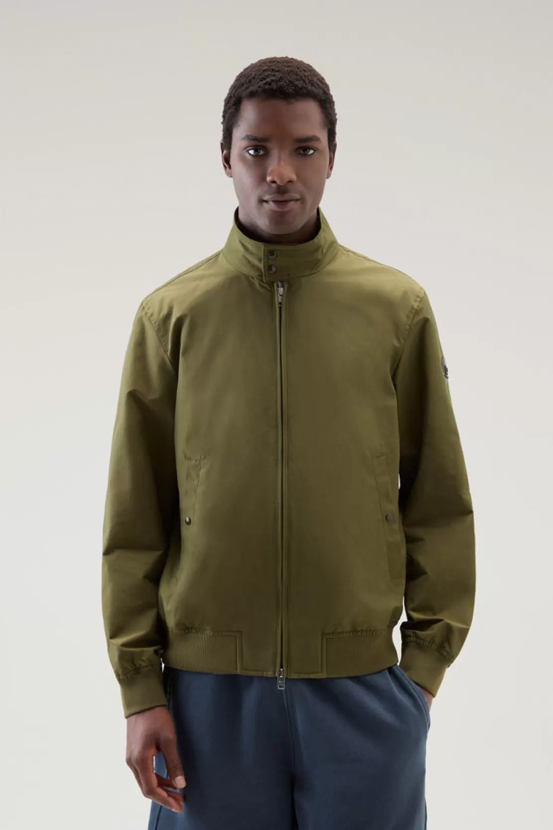 Woolrich Cruiser Bomberjacke Aus Ramar Cloth Mit Rollkragen Lake Olive Sale