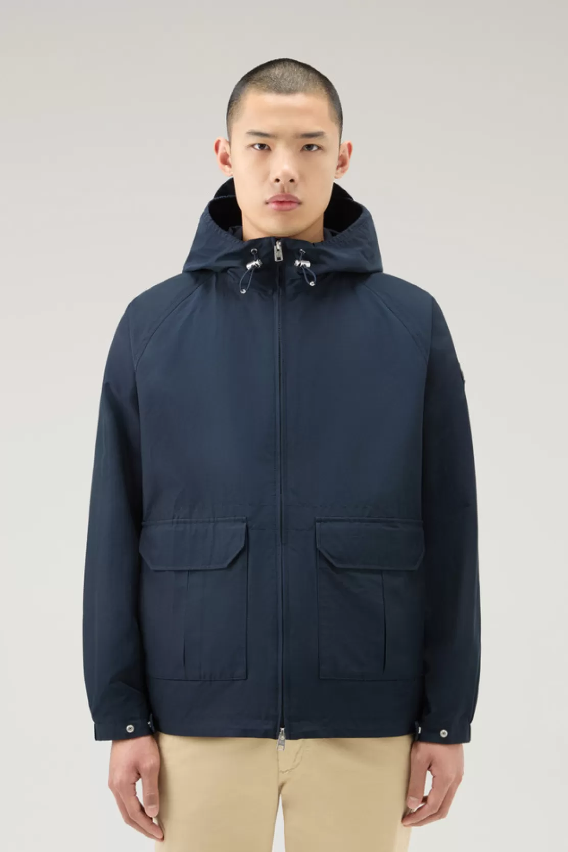 Woolrich Cruiser Jacke Aus Ramar Cloth Mit Kapuze Melton Blue Shop