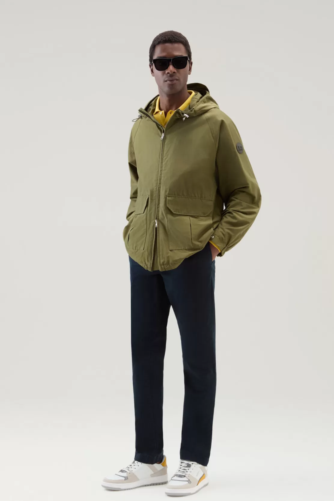 Woolrich Cruiser Jacke Aus Ramar Cloth Mit Kapuze Lake Olive Outlet