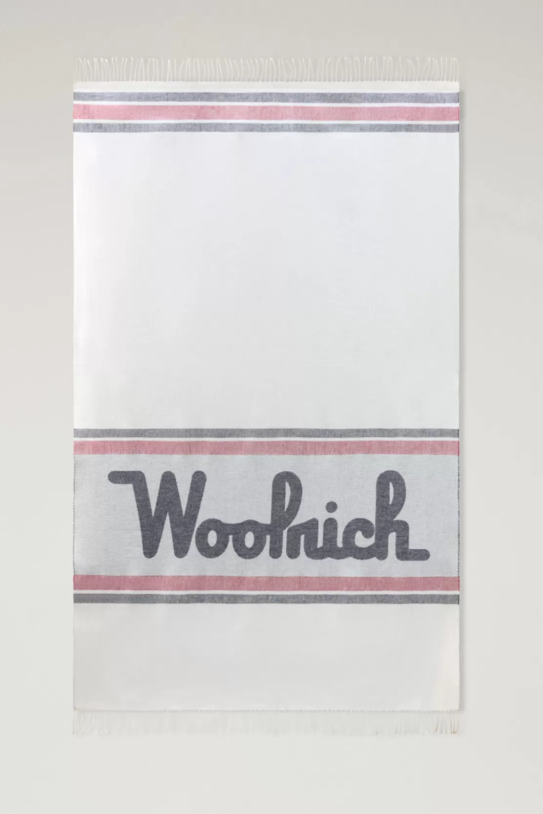 Woolrich Decke Aus Leinen-Baumwoll-Materialmix Mit Jacquard-Logo Stone Shop