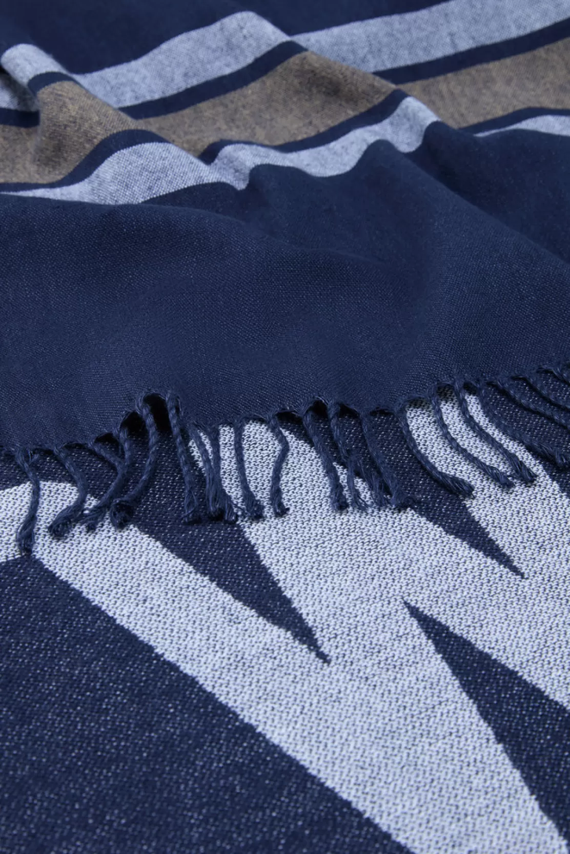 Woolrich Decke Aus Leinen-Baumwoll-Materialmix Mit Jacquard-Logo Melton Blue Store