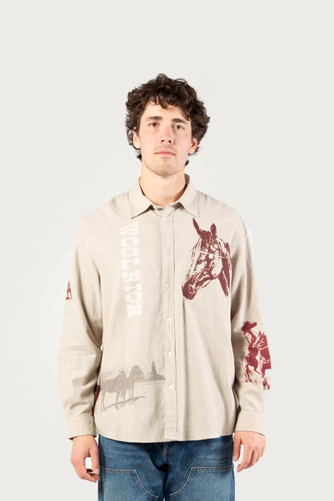 Woolrich Flanellshirt Mit Western-Print - One Of This Days / Sand Sale