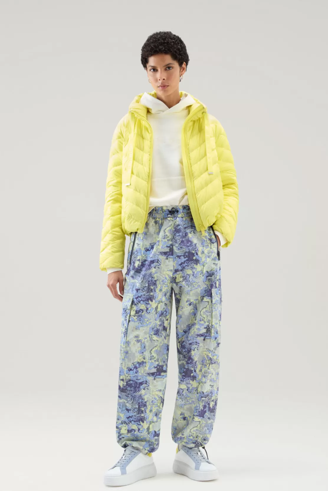 Woolrich Jacke Aus Mikrofaser Mit Chevron-Steppung Und Kapuze Sunny Lemon Sale