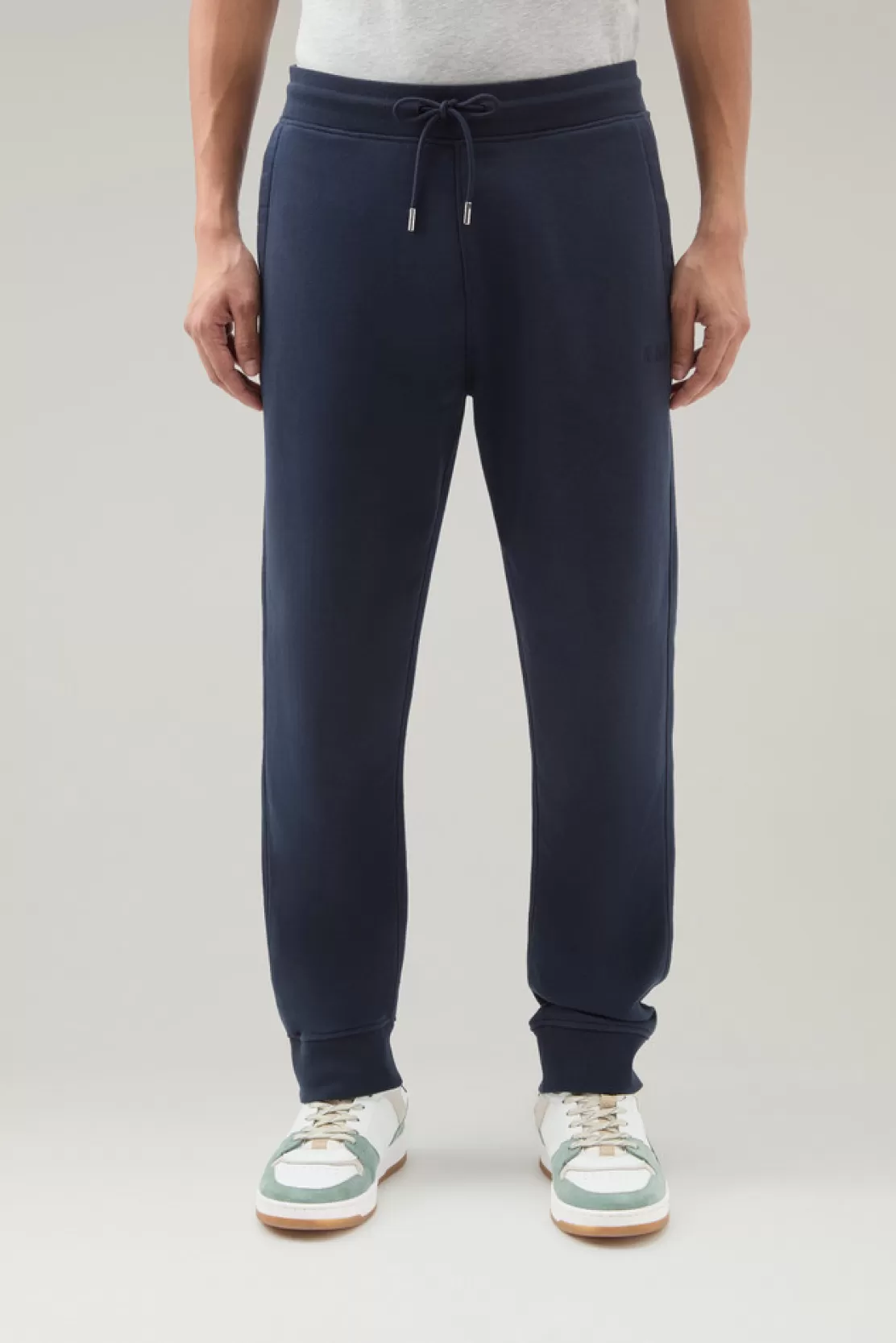 Woolrich Jogginghose Aus Gebürstetem Baumwoll-Mischgewebe Melton Blue Best