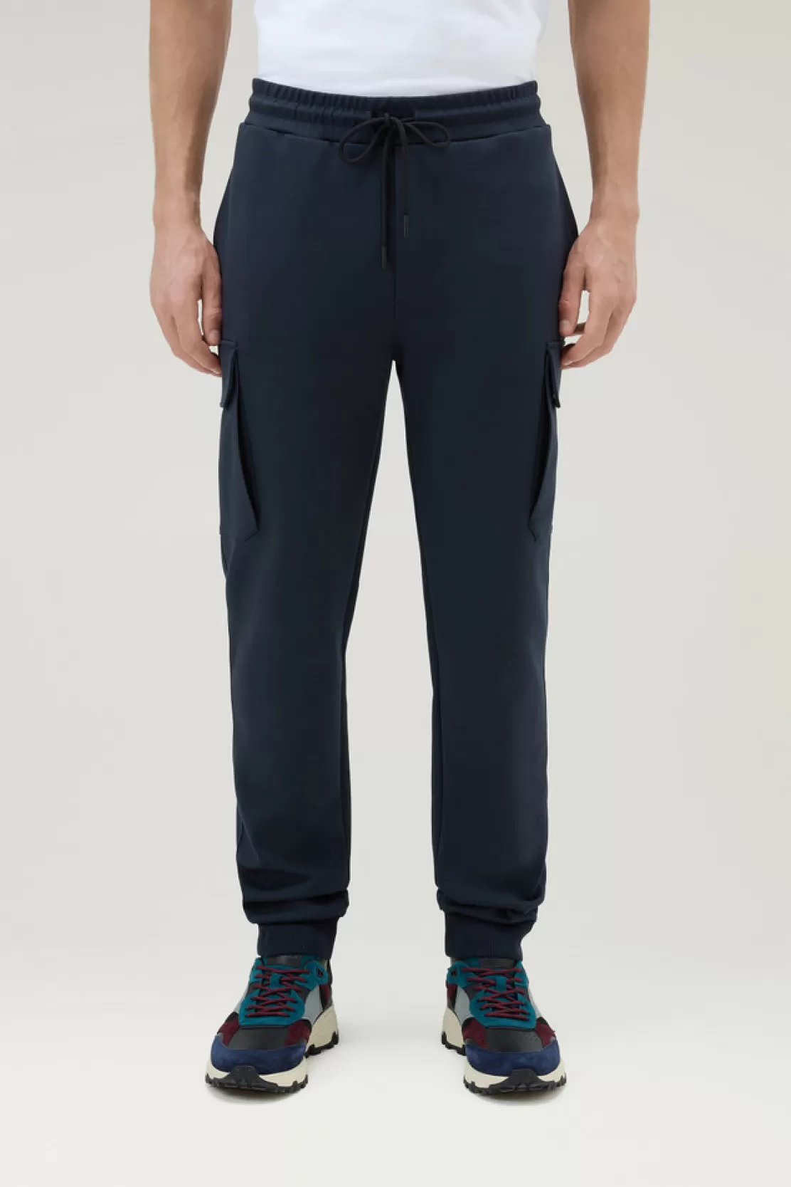 Woolrich Jogginghose Aus Stretch-Baumwollmischung Melton Blue Cheap