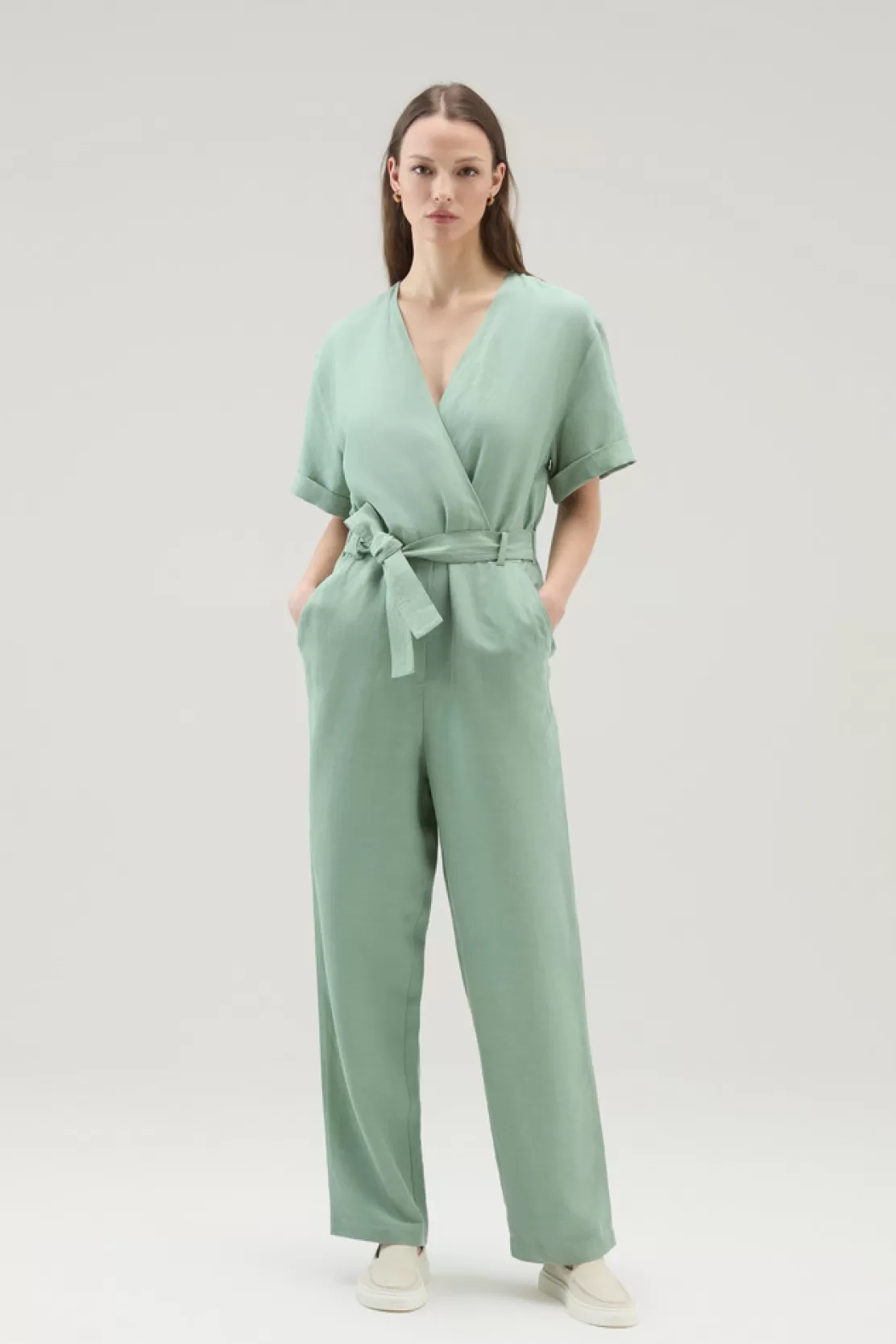 Woolrich Jumpsuit Aus Leinenmischung Sage Hot