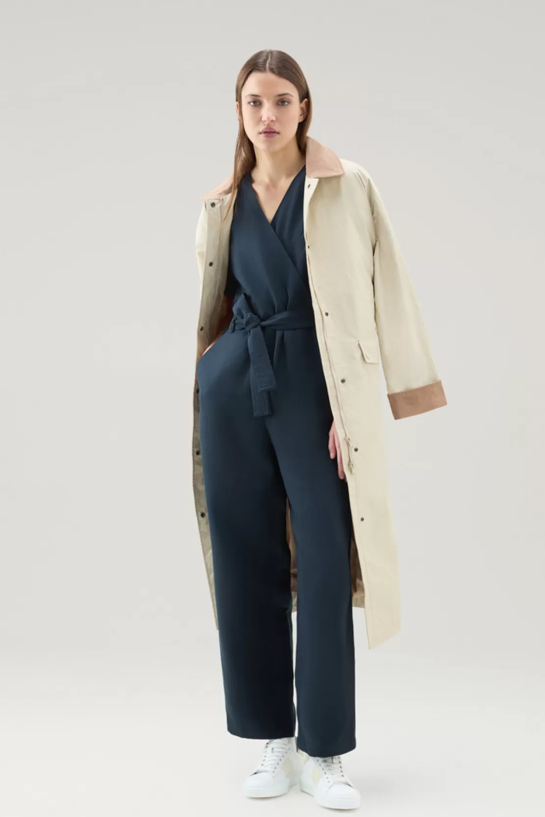 Woolrich Jumpsuit Aus Leinenmischung Melton Blue Cheap