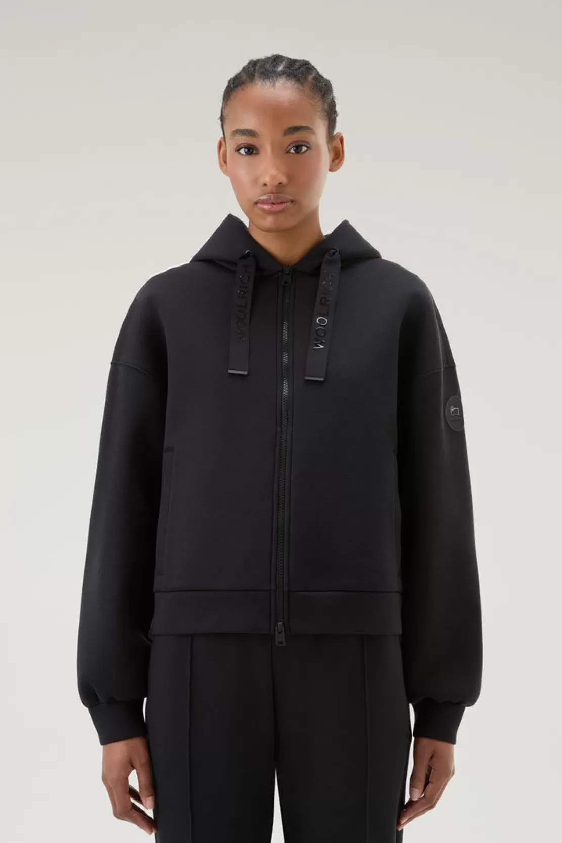 Woolrich Kapuzenpullover Aus Baumwollmischung Mit Durchgehendem Reißverschluss Black Best