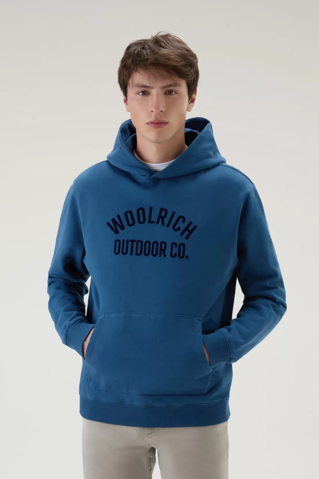 Woolrich Kapuzenpullover Aus Reiner Baumwolle Blue Lobster Clearance