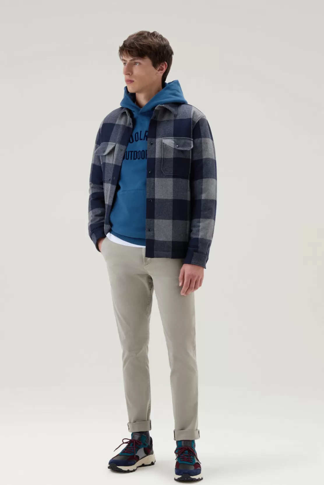 Woolrich Kapuzenpullover Aus Reiner Baumwolle Blue Lobster Clearance