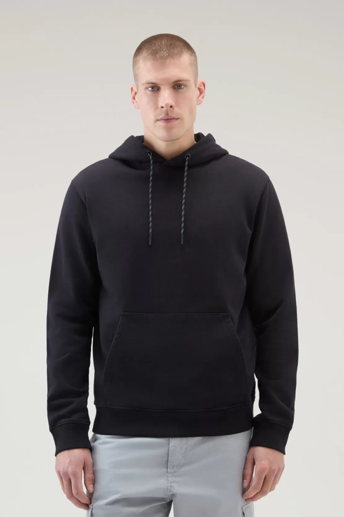 Woolrich Kapuzenpullover US Trails Aus Reiner Baumwolle Black Fashion