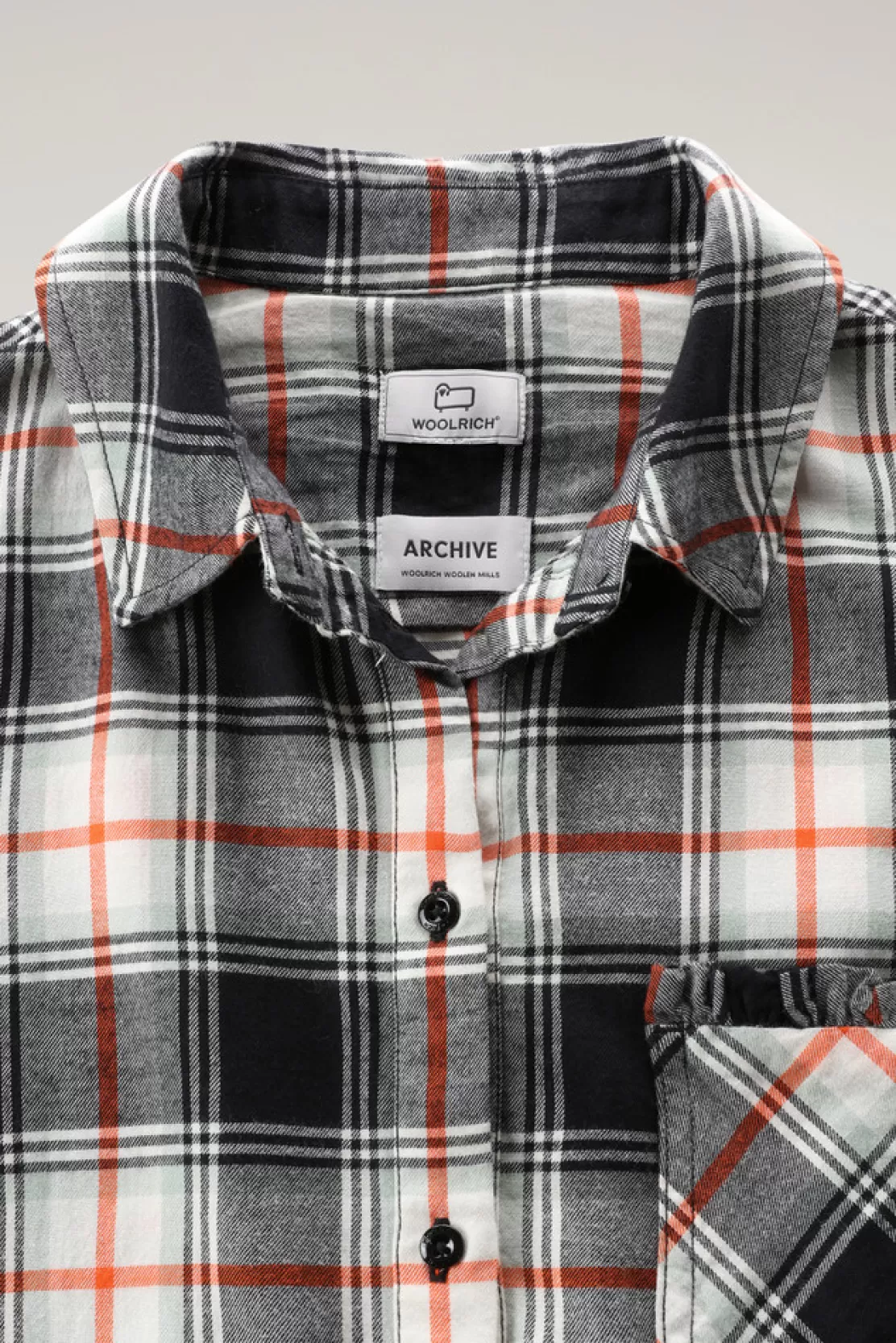 Woolrich Kariertes Flanellkleid Flame Black Check Clearance