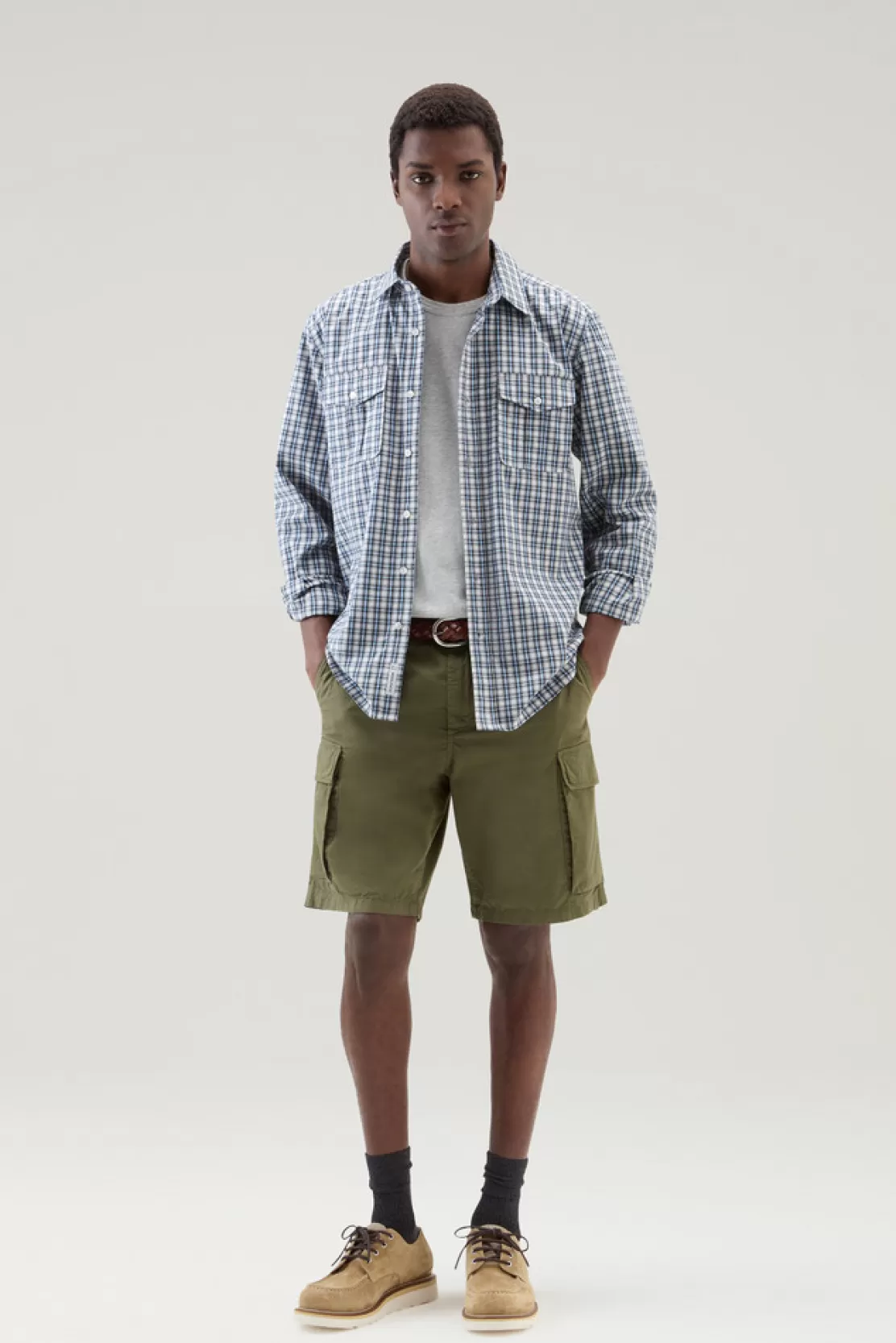 Woolrich Karoshirt Aus Reiner Baumwolle Micro Check Sea Breeze Sale