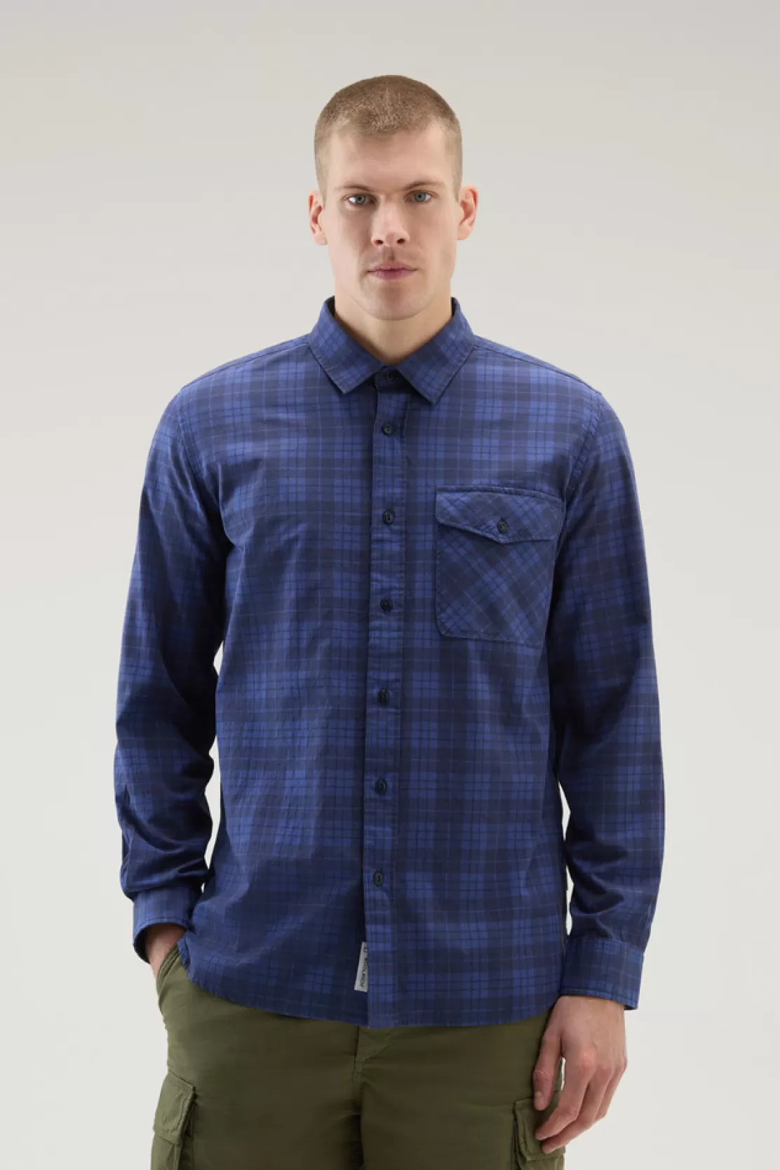 Woolrich Karoshirt Aus Reiner Baumwolle Mit Brusttasche Blue Check Best Sale