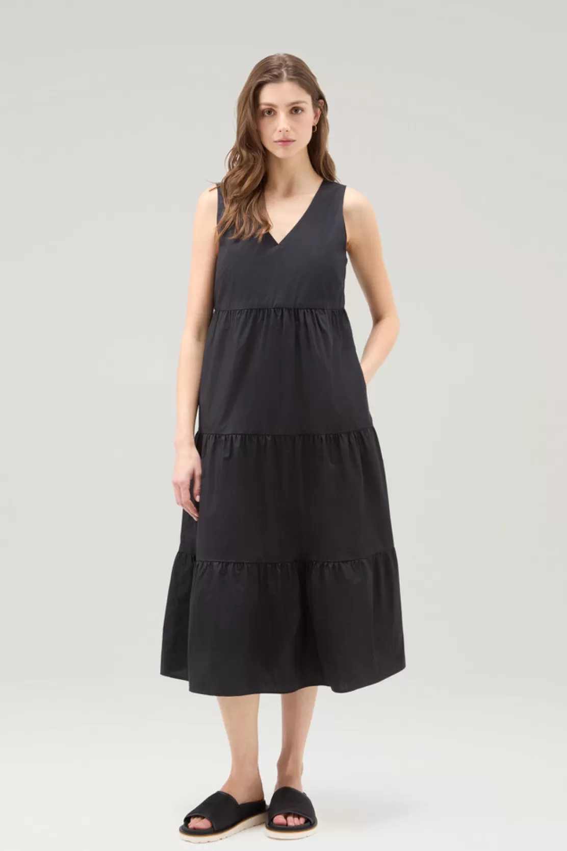 Woolrich Kleid Aus Reinem Baumwollpopeline Black Best