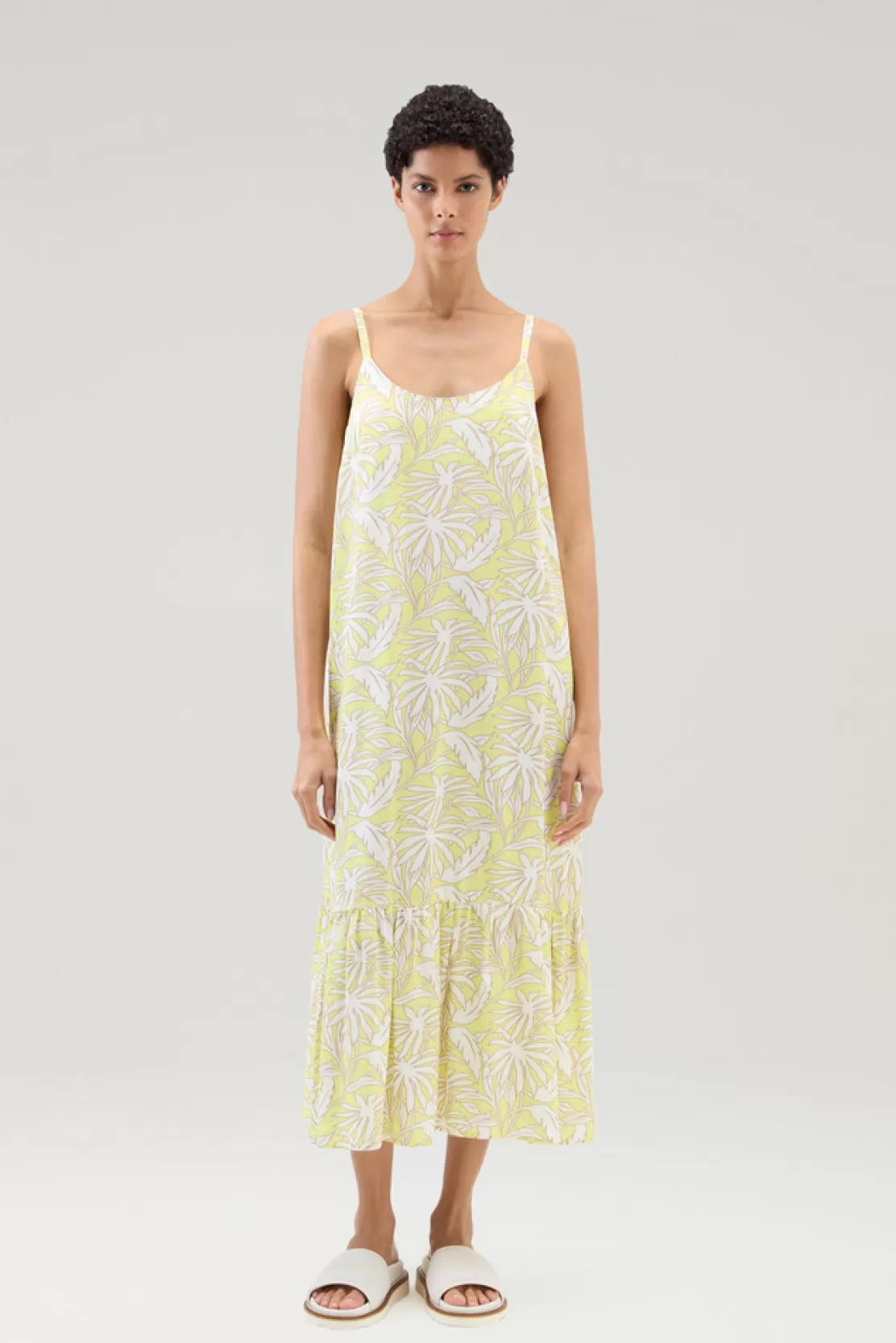 Woolrich Kleid Mit Tropen-Print Sunny Lemon Flower Clearance