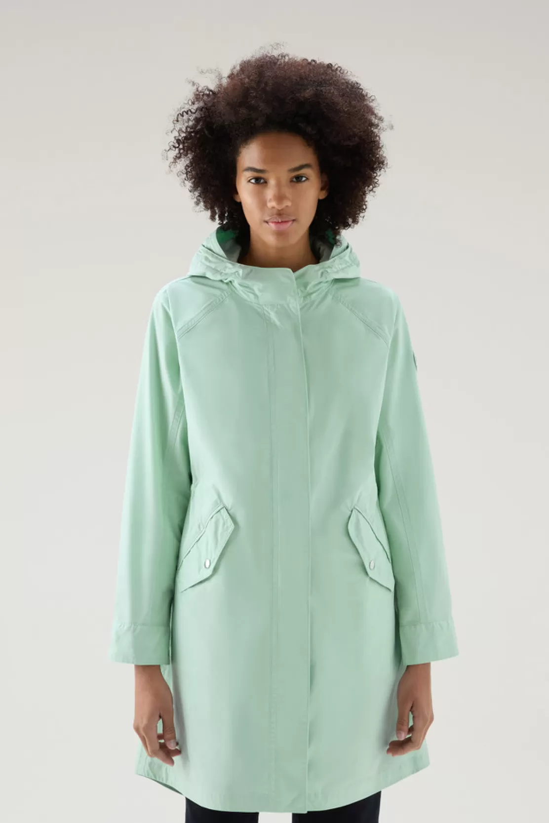 Woolrich Langer Sommerparka Aus Urban-Touch-Gewebe Mit Kapuze Harbor Green Online