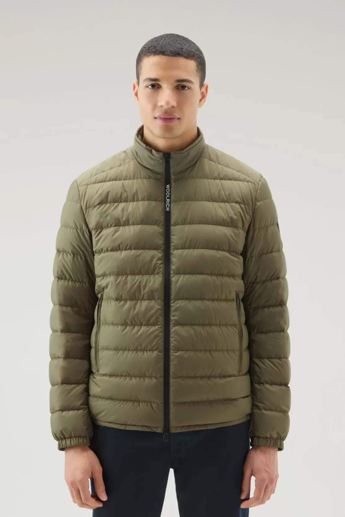 Woolrich Leichte Bering Tech Hybrid-Daunenjacke Aus Mikrofaser Lake Olive Shop