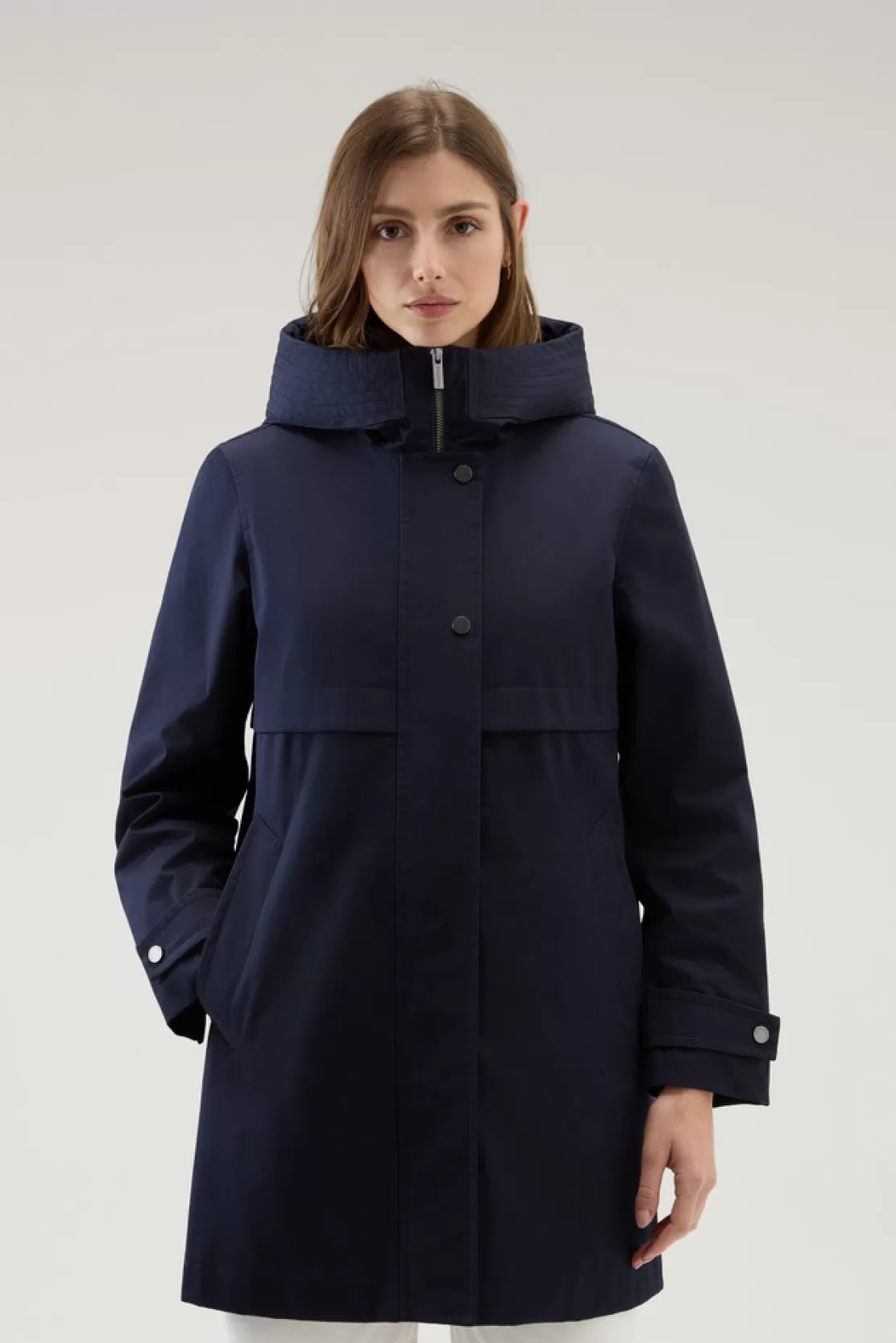 Woolrich Leichter Havice Parka Aus Best Cotton Melton Blue Best