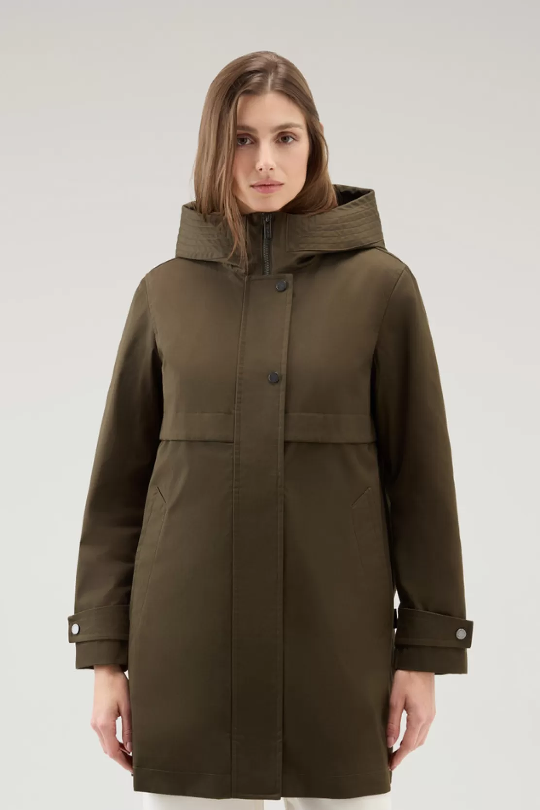 Woolrich Leichter Havice Parka Aus Best Cotton Dark Green Outlet