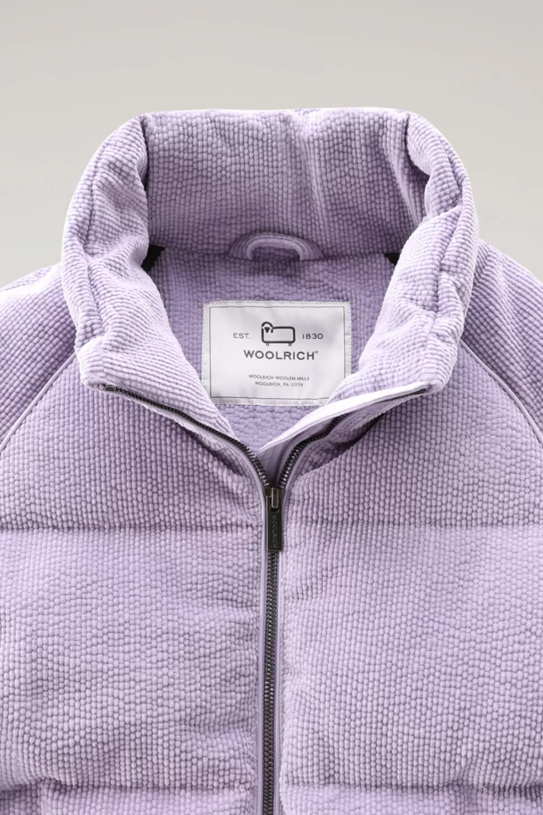 Woolrich Minehart Kord-Daunenjacke Lilac Dawn New