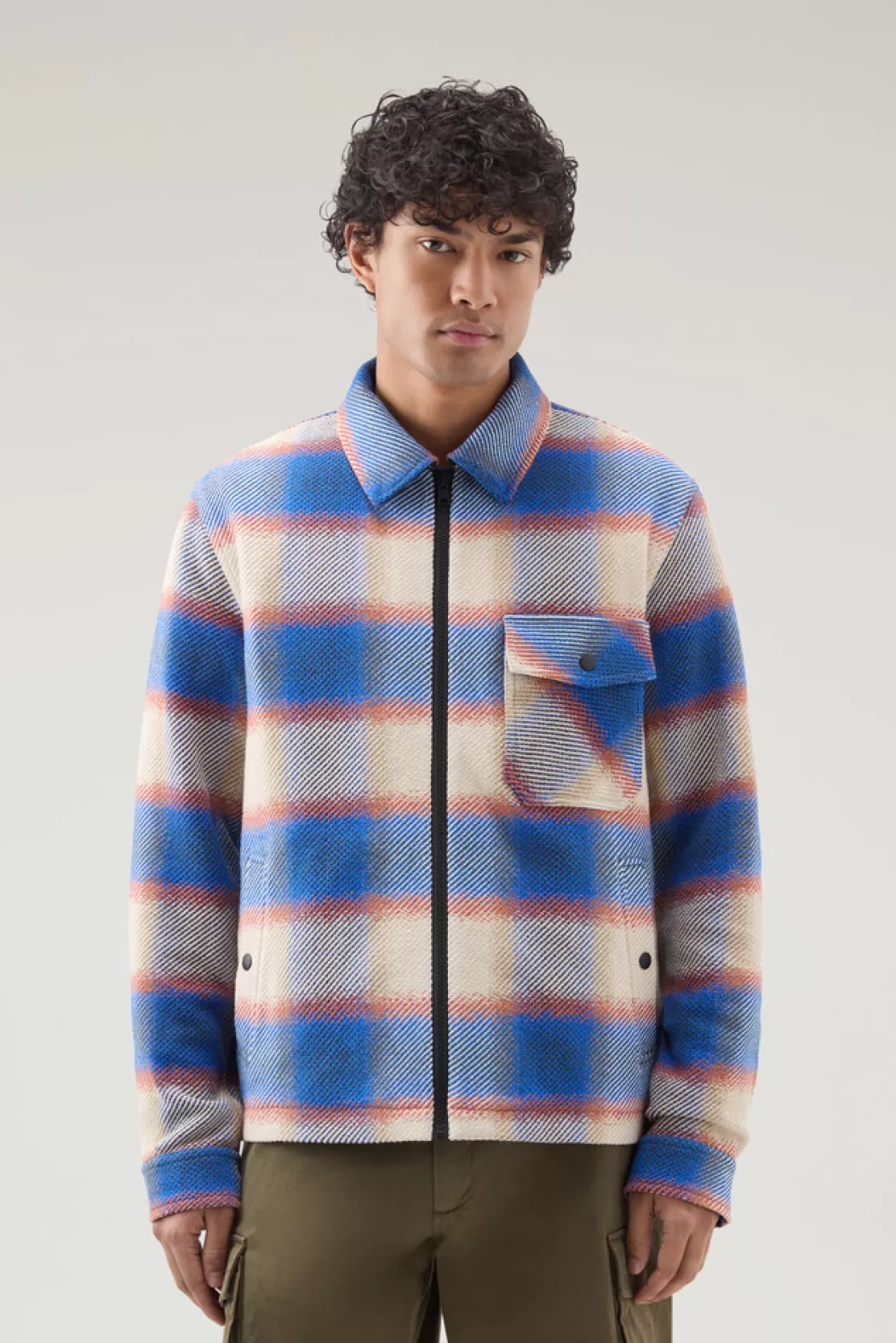 Woolrich Overshirt Timber Aus Recyceltem Manteco-Baumwoll-Materialmix Blue Check Outlet