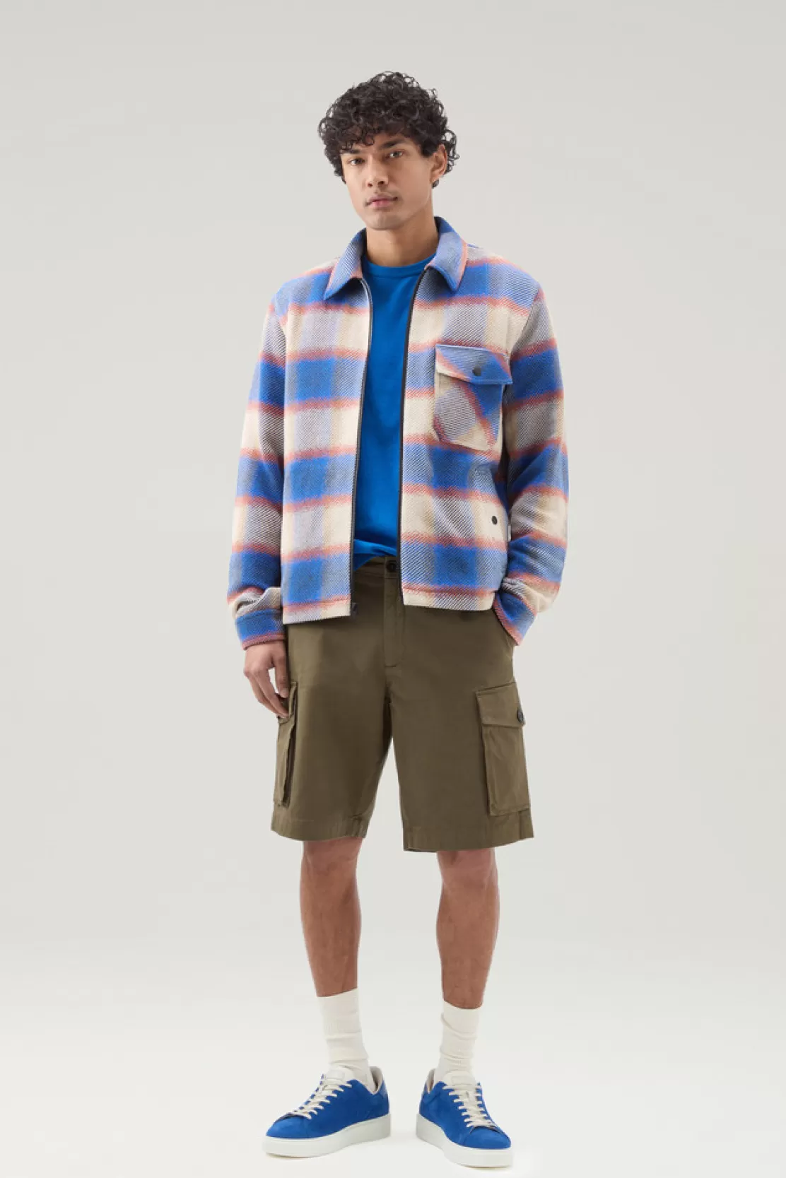 Woolrich Overshirt Timber Aus Recyceltem Manteco-Baumwoll-Materialmix Blue Check Outlet