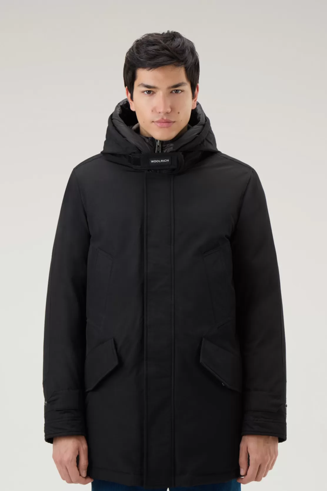 Woolrich Polar Parka Aus Ramar Cloth Mit Hohem Kragen Black Store