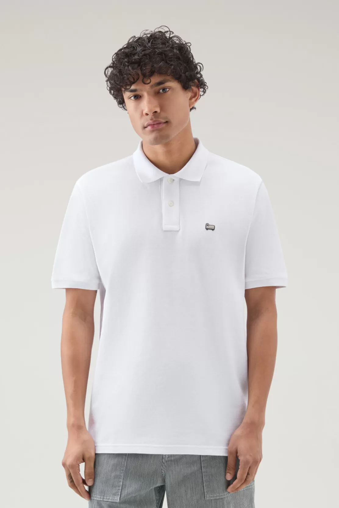 Woolrich Polo-Shirt Aus Piqué Aus Reiner Baumwolle Bright White Hot