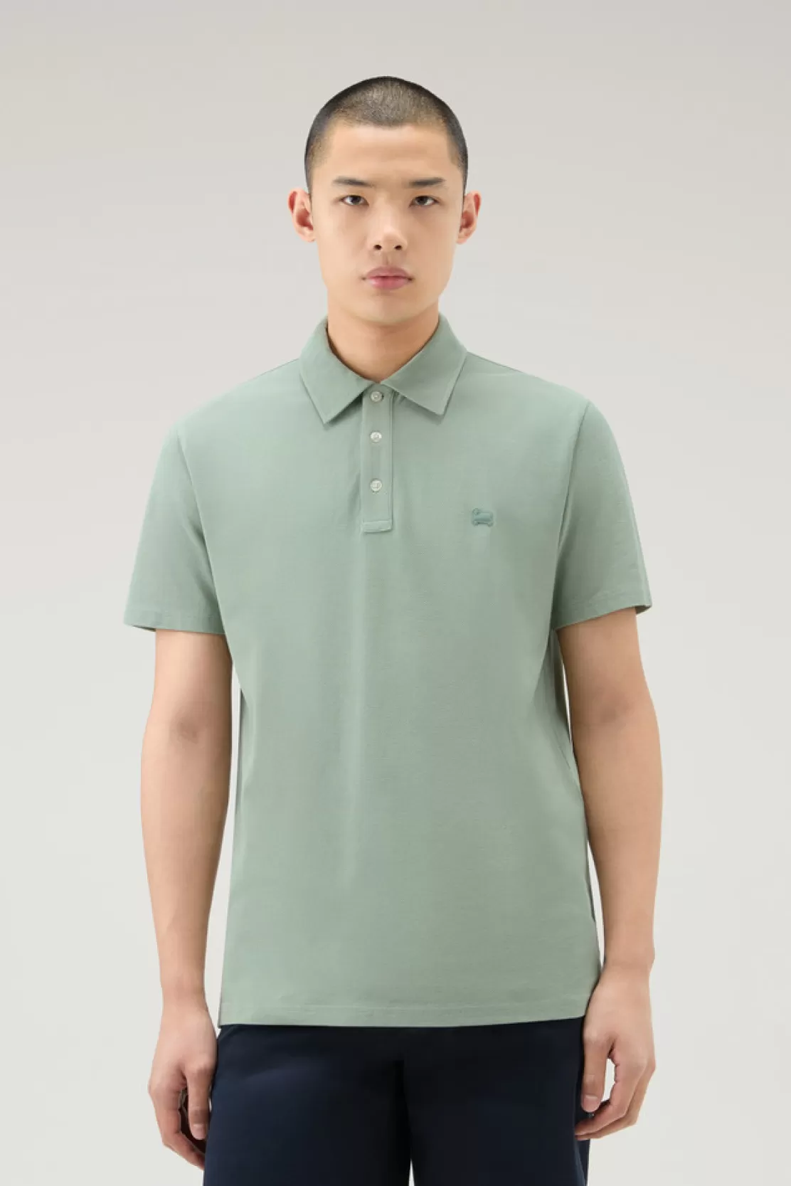 Woolrich Poloshirt Aus Reinem Baumwollpikee Sage Cheap