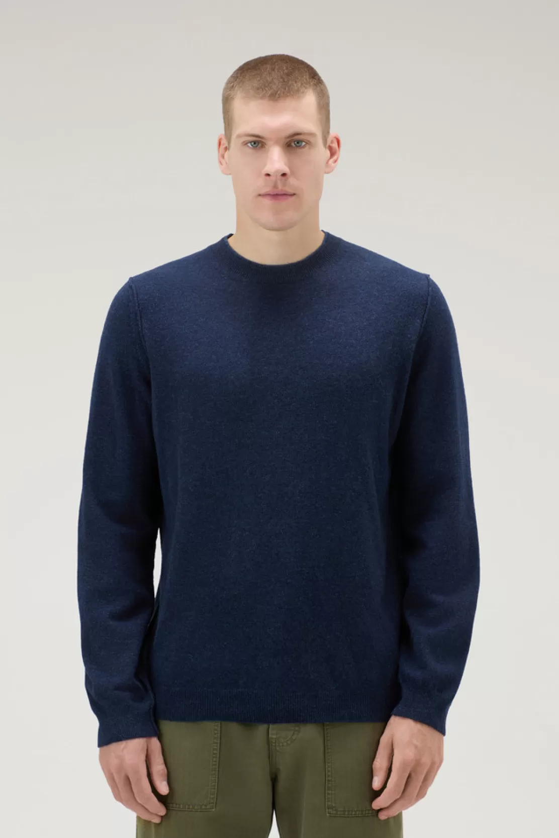 Woolrich Pullover Mit Rundhalsausschnitt Aus Merinowollmischung Mit Rundhalsausschnitt Melton Blue Online