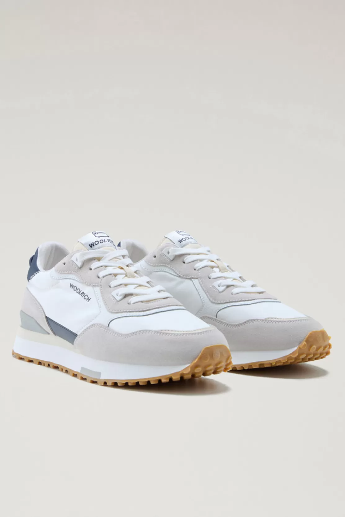 Woolrich Retro-Sneaker Aus Leder Mit Nylon-Details White White Store