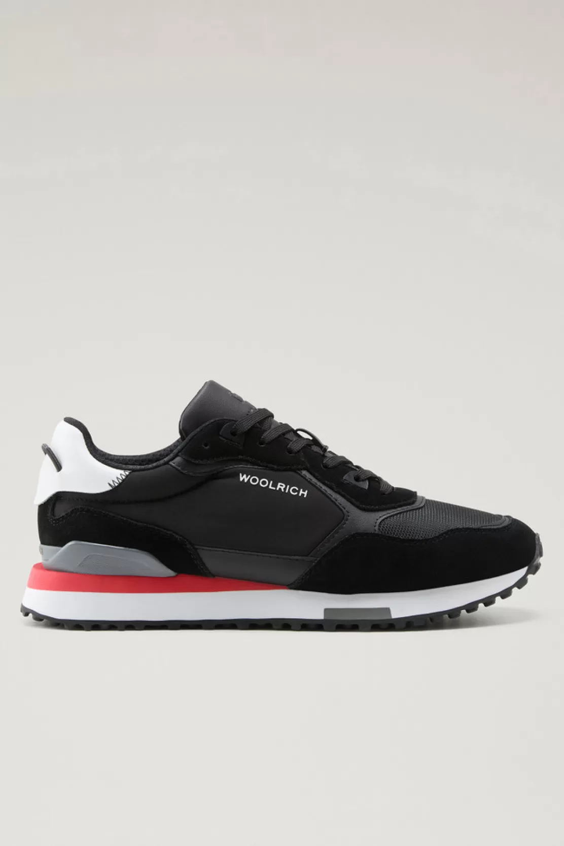 Woolrich Retro-Sneaker Aus Veloursleder Mit Nylon-Details Black Black Shop