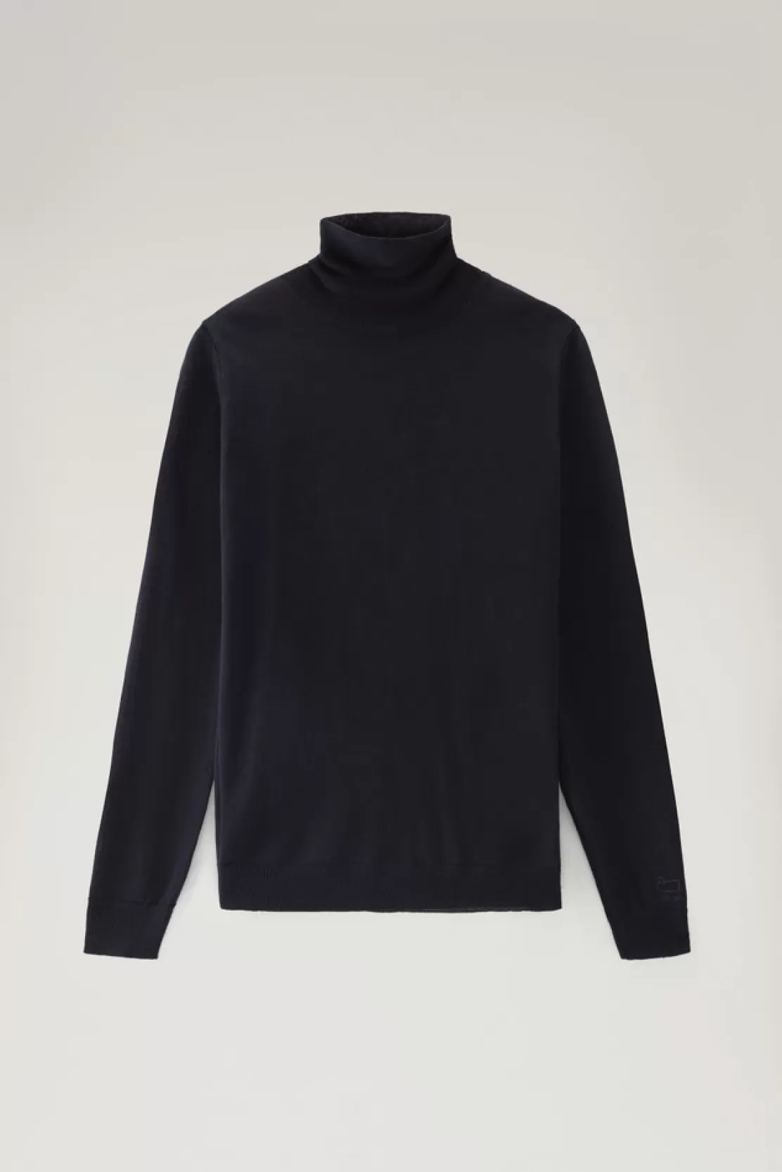 Woolrich Rollkragenpullover Aus Merino-Schurwolle Melton Blue Discount