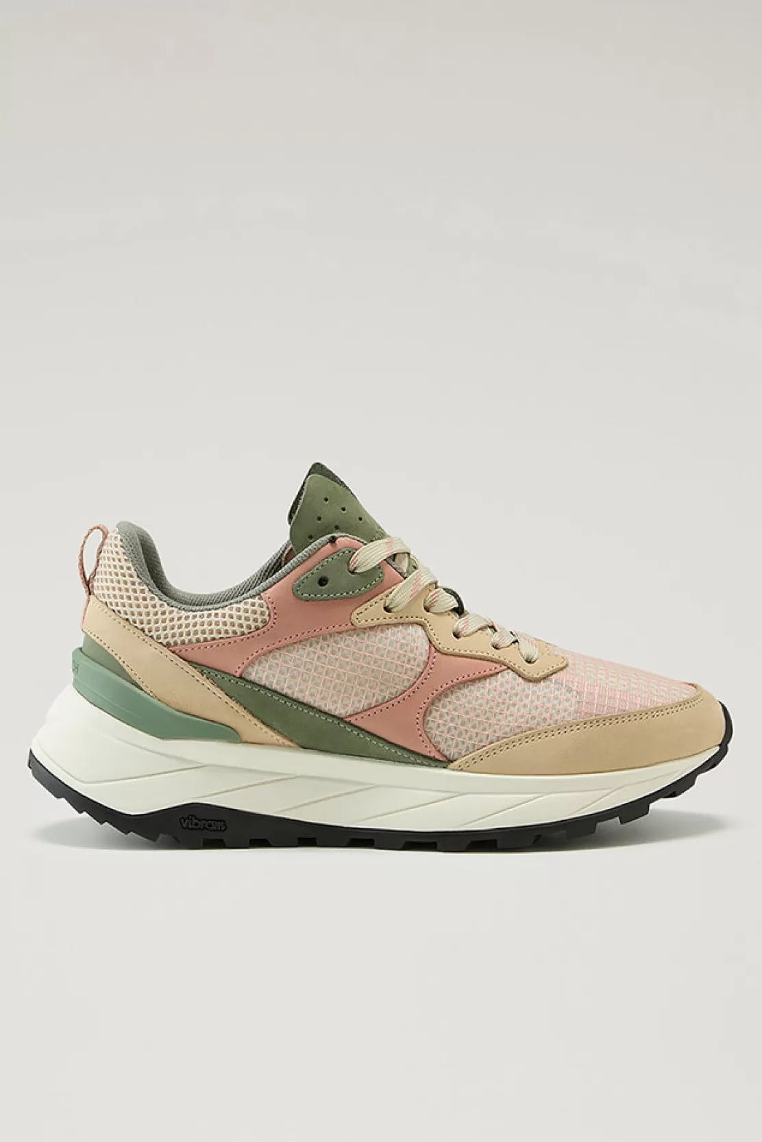 Woolrich Running-Sneaker Aus Ripstop-Gewebe Und Nubuk Beige Coral New