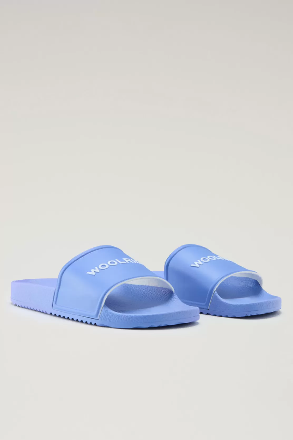 Woolrich Sandalen Slide Aus Gummi Sky Blue Fashion