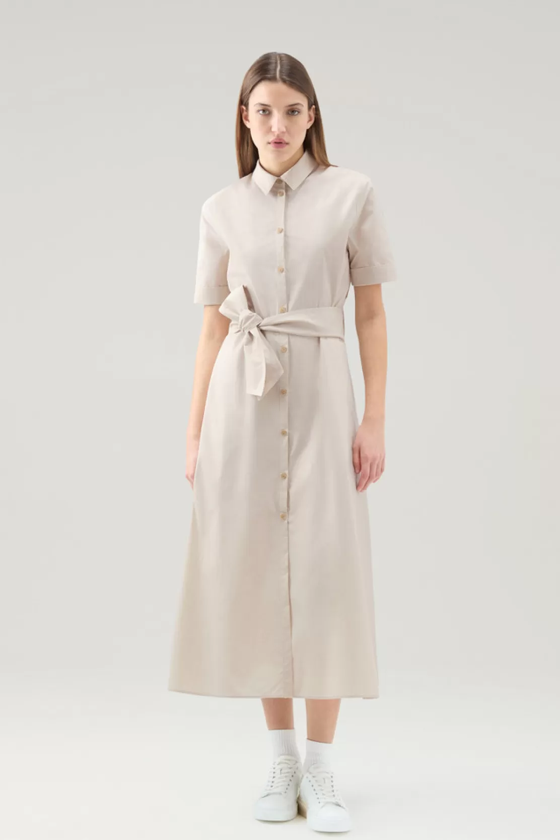 Woolrich Shirtkleid Aus Reiner Baumwollpopeline Light Oak Sale