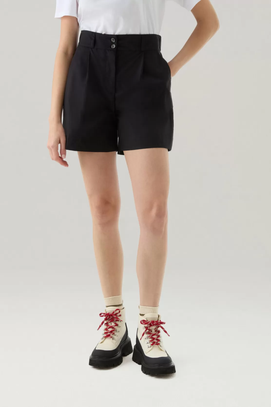 Woolrich Shorts Aus Reiner Baumwollpopeline Black Sale