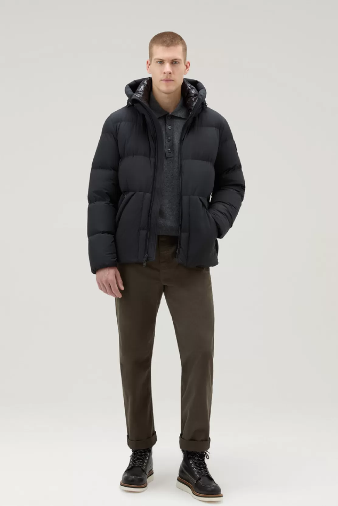 Woolrich Sierra Supreme Daunenjacke Aus Stretch-Nylon Black Clearance