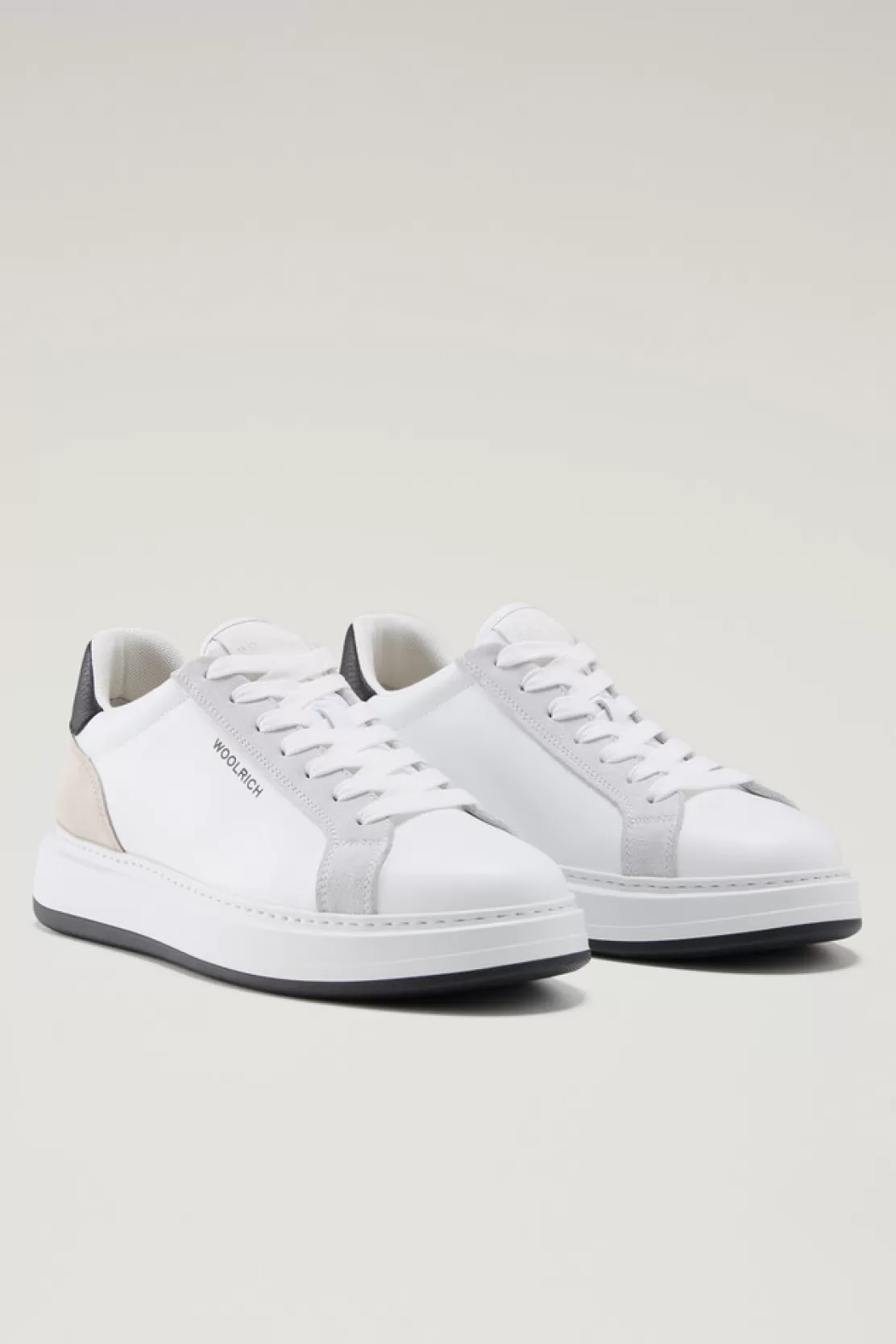 Woolrich Sneaker Arrow Aus Leder Mit Veloursledereinsätzen White White Clearance