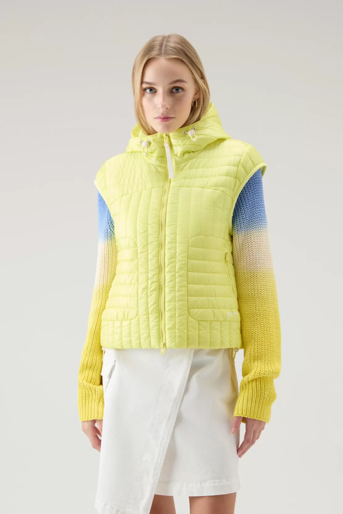 Woolrich Steppweste Aus Recyceltem Pertex Quantum Mit Kapuze Sunny Lemon Sale